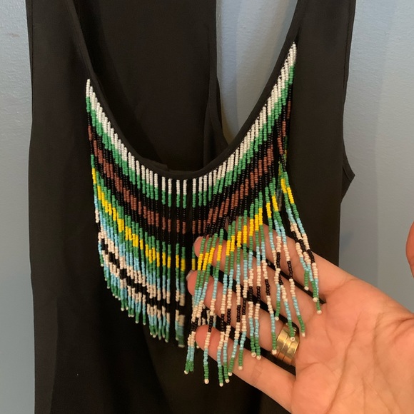 Matty M Racer Back Beaded Tank Black Size Small - Picture 2 of 3